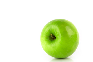 Green apple, isolated on white background .