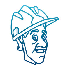 Worker face with helmet cartoon icon vector illustration graphic design