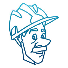 Worker face with helmet cartoon icon vector illustration graphic design