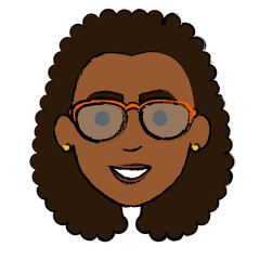beautiful black woman head avatar character
