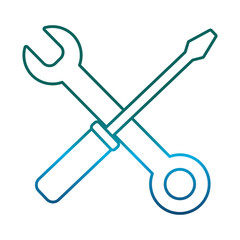 screwdriver and spanner icon over white background vector illustration