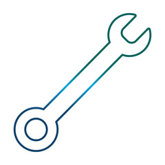spanner tool icon over white background vector illustration