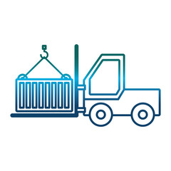 forklift truck icon over white background vector illustration