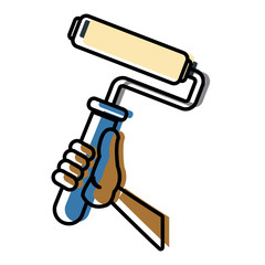 Rolling paint brush icon vector illustration graphic design