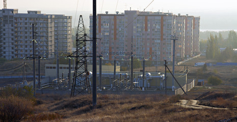 the view from the mountains in Kirovsky district of Volgograd Russia in a Sunny morning