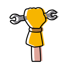 Glove holding wrench icon vector illustration graphic design