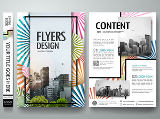 Portfolio design vector. Minimal brochure report business flyers magazine poster template. Abstract colorful circle pattern on cover book presentation.