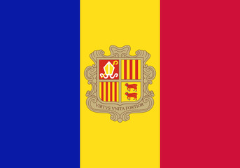 Official vector flag of Andorra