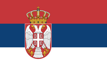 Official vector flag of Serbia - obrazy, fototapety, plakaty