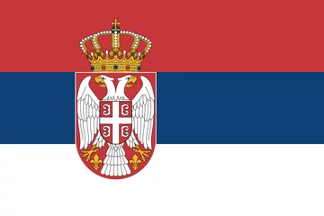 Foto op Canvas Official vector flag of Serbia © stockdevil