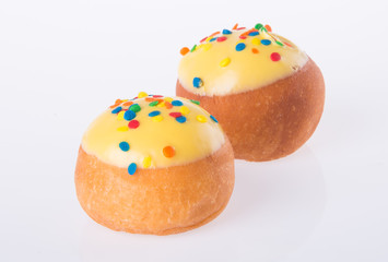 Sweet mini donut on background