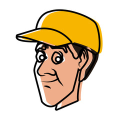Man with hat icon vector illustration graphic design
