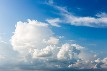 colorful dramatic sky with cloud at sunset.