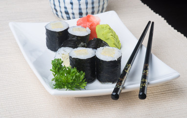 japanese cuisine. sushi on the background