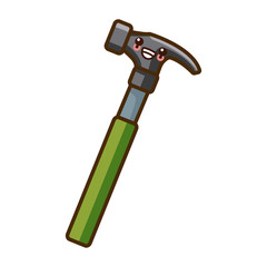 Hammer construction tool kawaii cute cartoon vector illustration graphic design