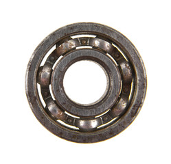 old bearing isolated on white background closeup
