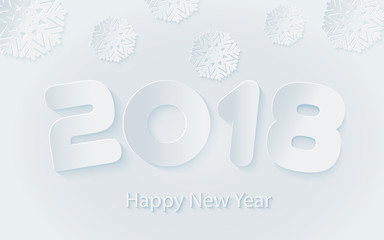 Vector Happy New Year 2017 background with paper cuttings