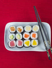 japanese cuisine. sushi on the background