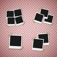 Illustration of Vector Photo Frame. Realistic Vector Instant Photo Frame Snapshot Isolated on Transparent Background