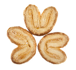 biscuits ears isolated on white background close-up