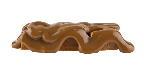 caramel isolated on white background closeup