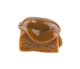 caramel isolated on white background closeup