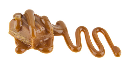 caramel isolated on white background closeup