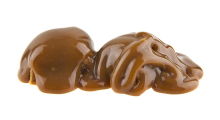 caramel isolated on white background closeup