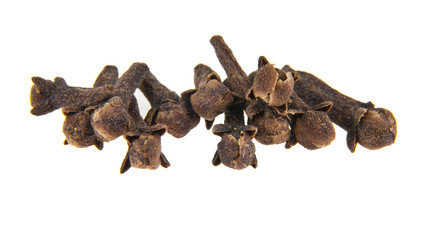 spices cloves isolated on white background closeup