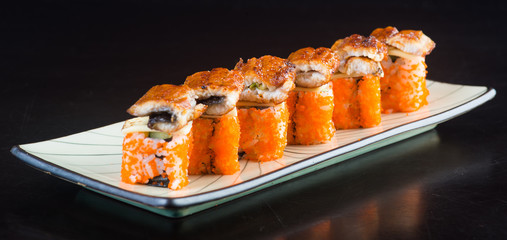 japanese cuisine. sushi on the background
