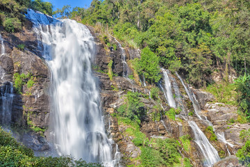 Fototapeta premium Wachirathan waterfall in Doi Inthanon, Thailand