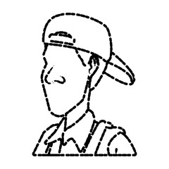 Man with hat icon vector illustration graphic design