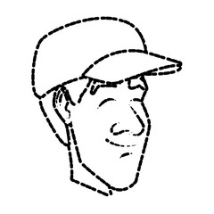 Man with hat icon vector illustration graphic design