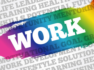 WORK word cloud collage, business concept background