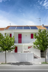Modern houses with solar cells
