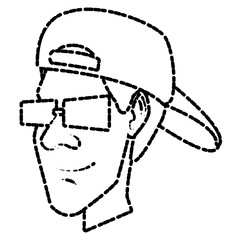 Man with hat icon vector illustration graphic design