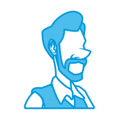 Adult man face cartoon icon vector illustration graphic design