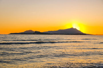 the beach of Miseno at sunset