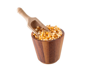 Dried corn maize isolated on the white background.
