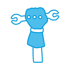 Glove holding wrench icon vector illustration graphic design