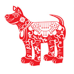 Red Dog. Chinese New Year Zodiac Symbol 2018.