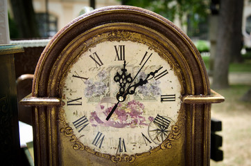 ornamented antique clock close up