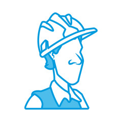 Cartoon worker with tool icon vector illustration graphic design