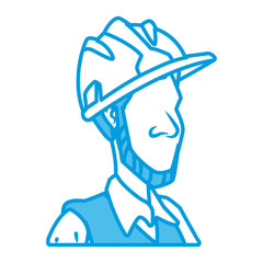 Cartoon worker with tool icon vector illustration graphic design