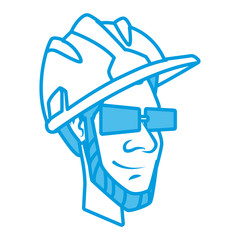 Cartoon worker with tool icon vector illustration graphic design