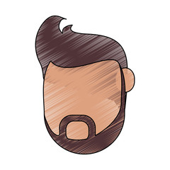 hipster man bearded avatar head icon image vector illustration design