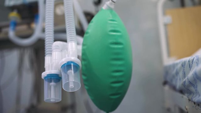 Hospital, medical equipment, view of the device for artificial ventilation
