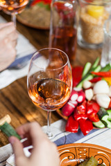 Obraz na płótnie Canvas Rose wine and Balkan cuisine