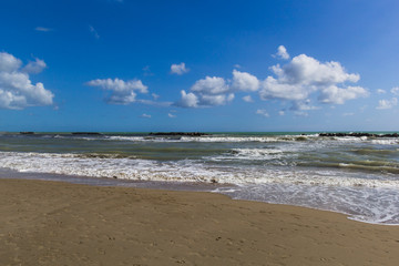 Fototapeta na wymiar Beach with sea shaken-3