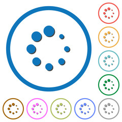 Preloader symbol icons with shadows and outlines